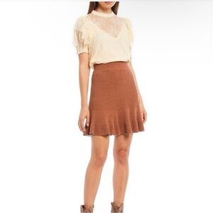 Free People Solid Gold Sweater Skirt S